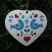 Ceramic Heart Ornament - Blue Birds